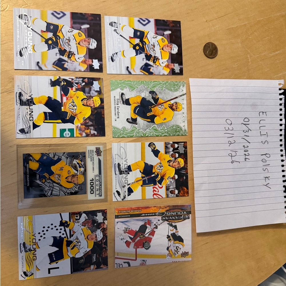 NHL Hockey Trading Card Pack - Yellow Team Design